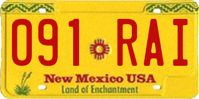 NM license plate 091RAI