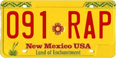 NM license plate 091RAP