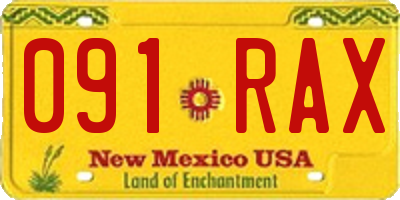 NM license plate 091RAX