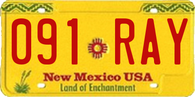 NM license plate 091RAY
