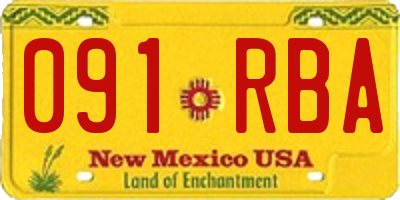 NM license plate 091RBA