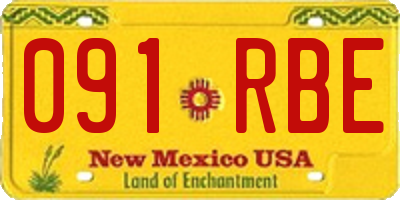 NM license plate 091RBE