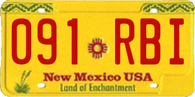 NM license plate 091RBI