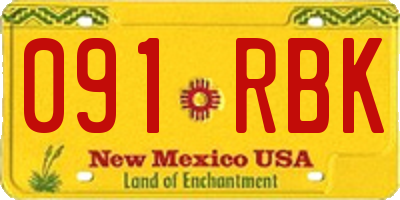 NM license plate 091RBK