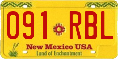 NM license plate 091RBL