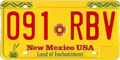NM license plate 091RBV