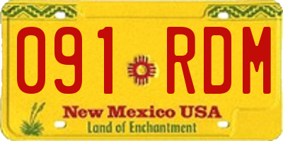 NM license plate 091RDM