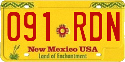 NM license plate 091RDN