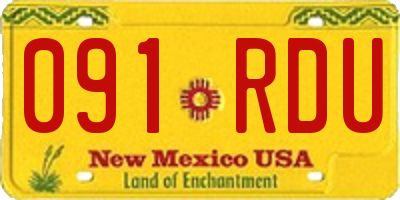 NM license plate 091RDU