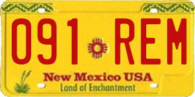NM license plate 091REM