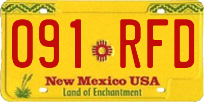 NM license plate 091RFD
