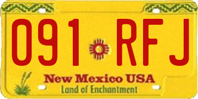 NM license plate 091RFJ