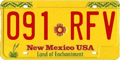 NM license plate 091RFV