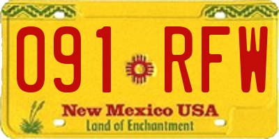 NM license plate 091RFW