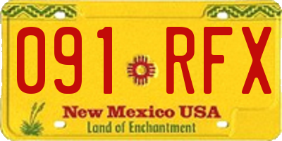 NM license plate 091RFX