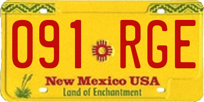 NM license plate 091RGE