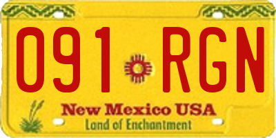 NM license plate 091RGN