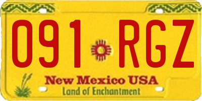 NM license plate 091RGZ