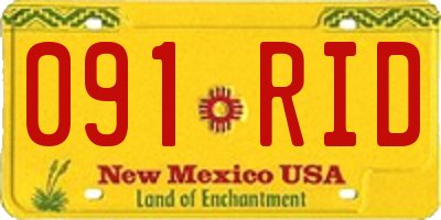 NM license plate 091RID