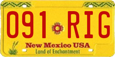 NM license plate 091RIG