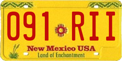 NM license plate 091RII