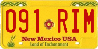 NM license plate 091RIM