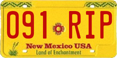NM license plate 091RIP