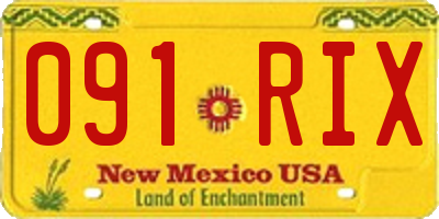 NM license plate 091RIX
