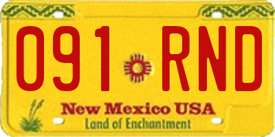 NM license plate 091RND