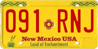 NM license plate 091RNJ