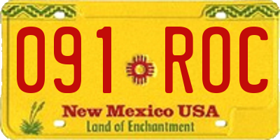NM license plate 091ROC
