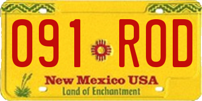 NM license plate 091ROD