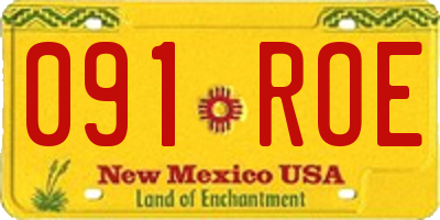 NM license plate 091ROE