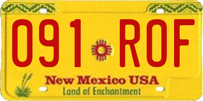 NM license plate 091ROF