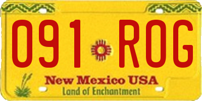 NM license plate 091ROG