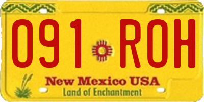NM license plate 091ROH