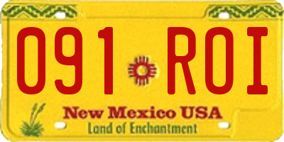 NM license plate 091ROI