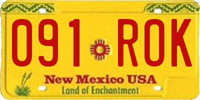 NM license plate 091ROK