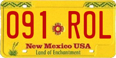 NM license plate 091ROL