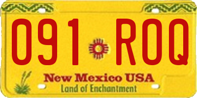 NM license plate 091ROQ