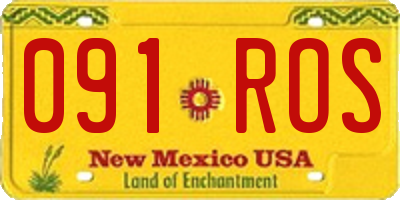NM license plate 091ROS