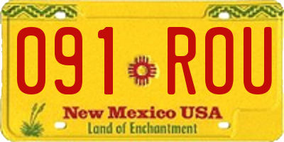 NM license plate 091ROU
