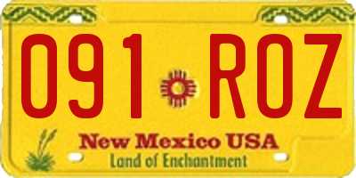 NM license plate 091ROZ