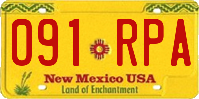 NM license plate 091RPA