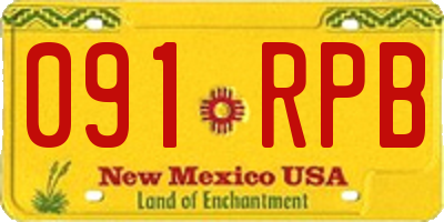 NM license plate 091RPB