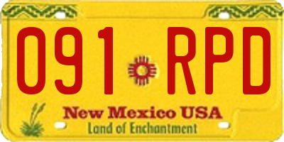 NM license plate 091RPD
