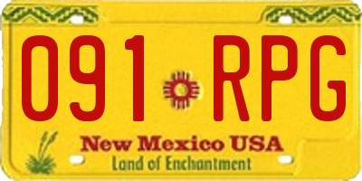 NM license plate 091RPG