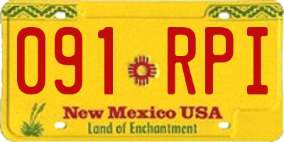 NM license plate 091RPI