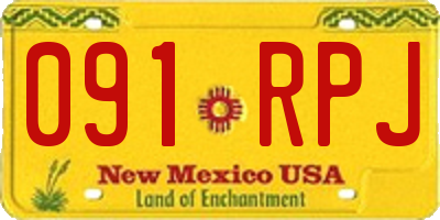 NM license plate 091RPJ