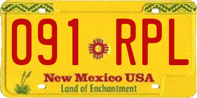 NM license plate 091RPL